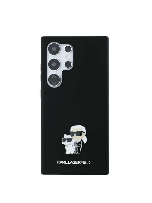 Karl Lagerfeld Karl Lagerfeld Liquid Silicone Metal Karl and Choupette Zadný Kryt pre Samsung Galaxy S24 Ultra Black