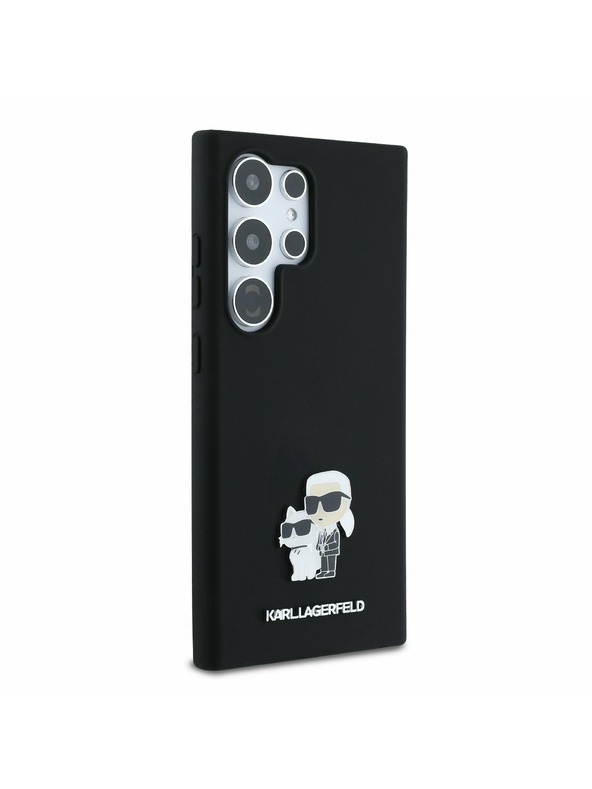 Karl Lagerfeld Karl Lagerfeld Liquid Silicone Metal Karl and Choupette Zadný Kryt pre Samsung Galaxy S24 Ultra Black