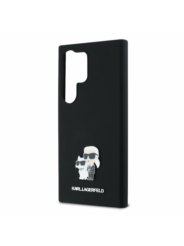 Karl Lagerfeld Karl Lagerfeld Liquid Silicone Metal Karl and Choupette Zadný Kryt pre Samsung Galaxy S24 Ultra Black