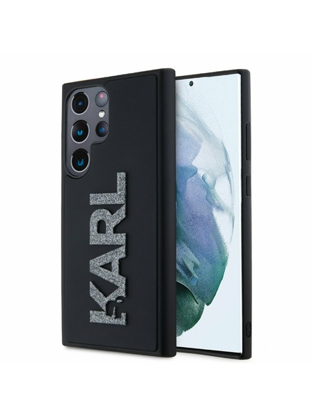 Karl Lagerfeld Karl Lagerfeld 3D Rubber Glitter Logo Zadný Kryt pre Samsung Galaxy S24 Ultra Black