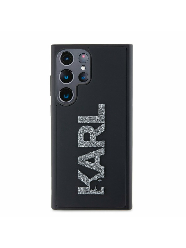 Karl Lagerfeld Karl Lagerfeld 3D Rubber Glitter Logo Zadný Kryt pre Samsung Galaxy S24 Ultra Black