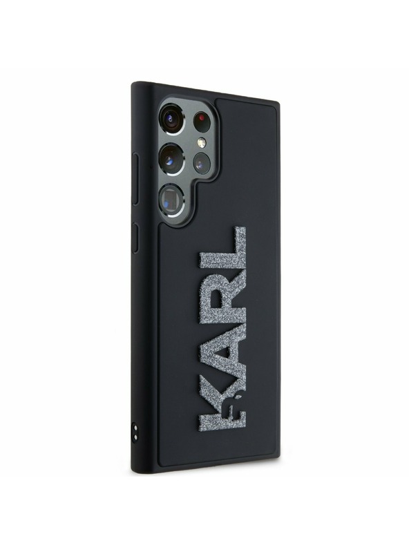 Karl Lagerfeld Karl Lagerfeld 3D Rubber Glitter Logo Zadný Kryt pre Samsung Galaxy S24 Ultra Black