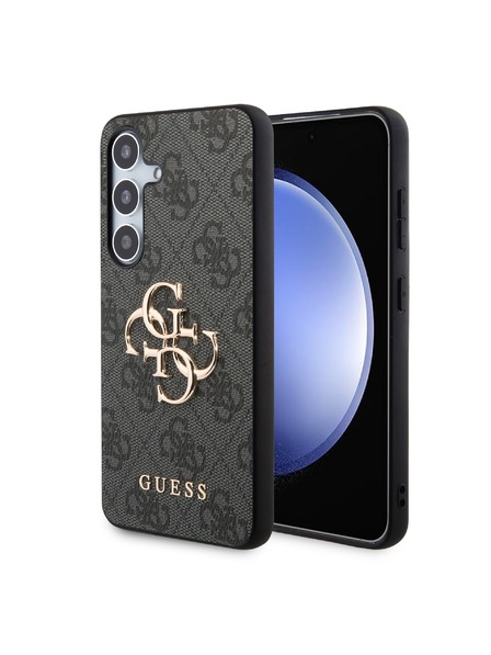 Guess Guess PU 4G Metal Logo Zadný Kryt pre Samsung Galaxy S24+ Grey