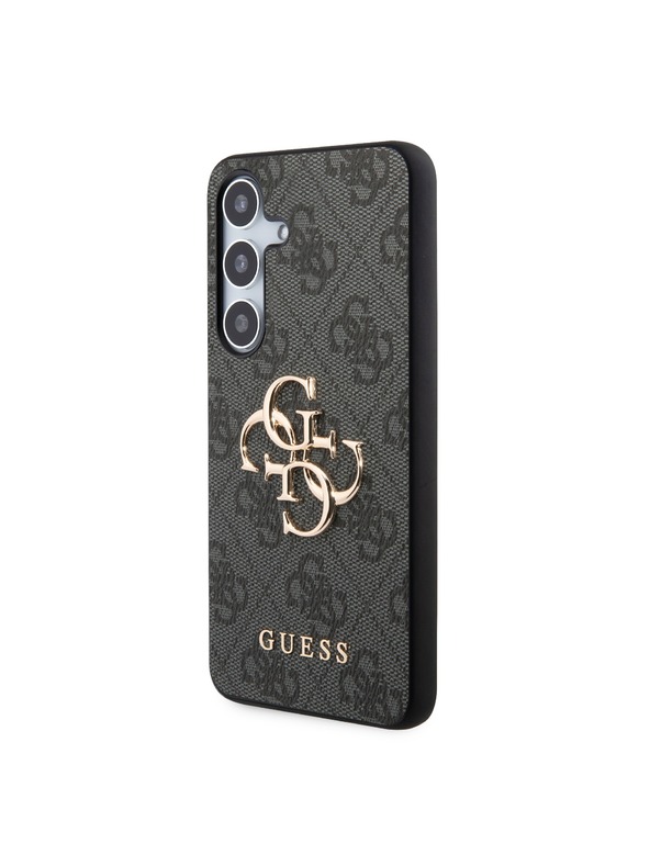 Guess Guess PU 4G Metal Logo Zadný Kryt pre Samsung Galaxy S24+ Grey