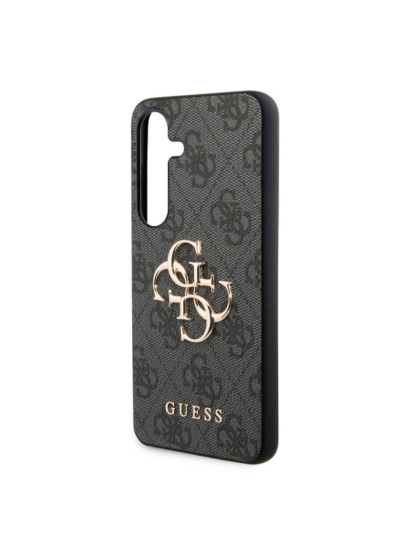 Guess Guess PU 4G Metal Logo Zadný Kryt pre Samsung Galaxy S24+ Grey