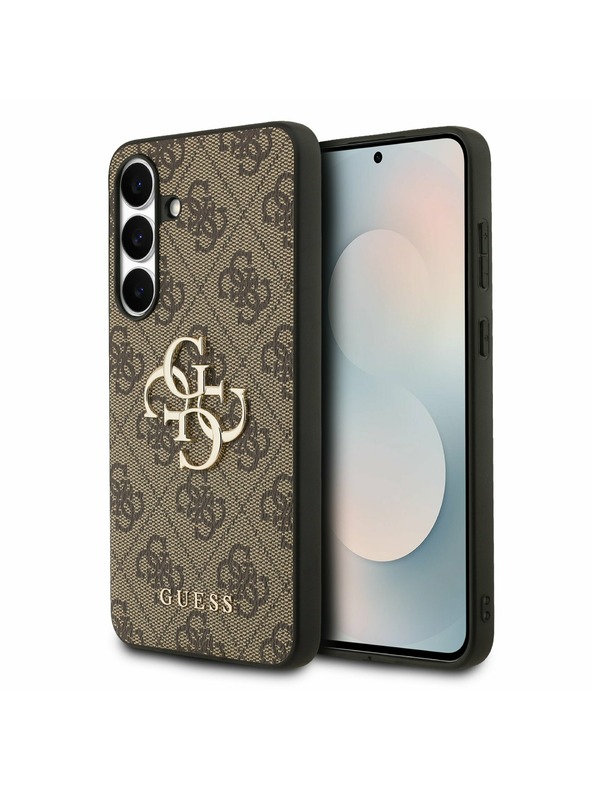 Guess Guess PU 4G Metal Logo Zadný Kryt pre Samsung Galaxy S25 FE Brown