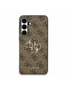 Guess Guess PU 4G Metal Logo Zadný Kryt pre Samsung Galaxy S25 FE Brown