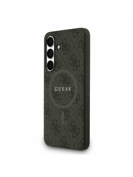 Guess Guess PU Leather 4G Colored Ring MagSafe Zadný Kryt pre Samsung Galaxy S25 FE Black