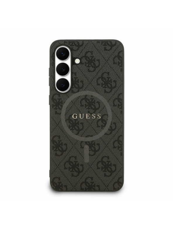 Guess Guess PU Leather 4G Colored Ring MagSafe Zadný Kryt pre Samsung Galaxy S25 FE Black
