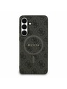 Guess Guess PU Leather 4G Colored Ring MagSafe Zadný Kryt pre Samsung Galaxy S25 FE Black
