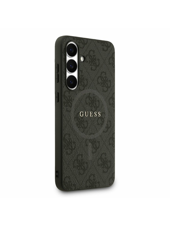 Guess Guess PU Leather 4G Colored Ring MagSafe Zadný Kryt pre Samsung Galaxy S25 FE Black
