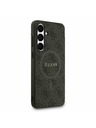 Guess Guess PU Leather 4G Colored Ring MagSafe Zadný Kryt pre Samsung Galaxy S25 FE Black