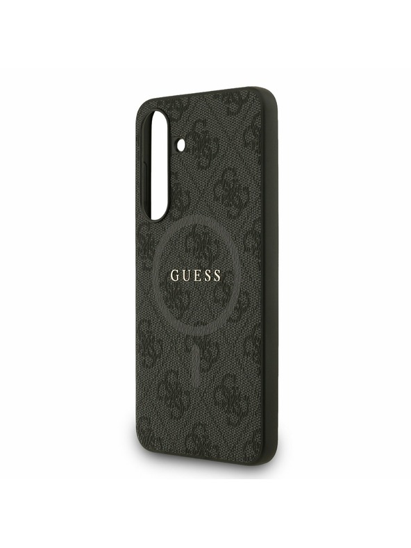 Guess Guess PU Leather 4G Colored Ring MagSafe Zadný Kryt pre Samsung Galaxy S25 FE Black
