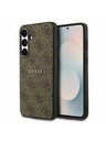 Guess Guess PU Leather 4G Colored Ring MagSafe Zadný Kryt pre Samsung Galaxy S25 FE Brown