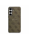 Guess Guess PU Leather 4G Colored Ring MagSafe Zadný Kryt pre Samsung Galaxy S25 FE Brown