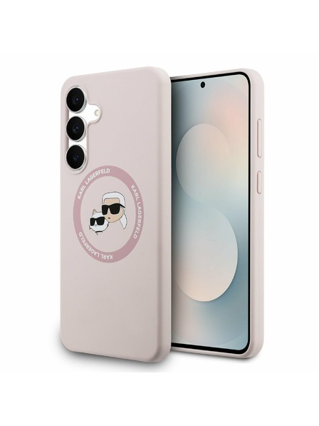 Karl Lagerfeld Karl Lagerfeld Liquid Silicone K&CH Heads MagSafe Zadný Kryt pre Samsung Galaxy S25 FE Pink