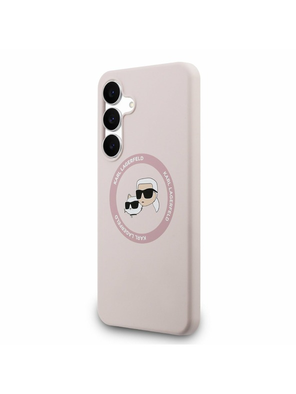 Karl Lagerfeld Karl Lagerfeld Liquid Silicone K&CH Heads MagSafe Zadný Kryt pre Samsung Galaxy S25 FE Pink