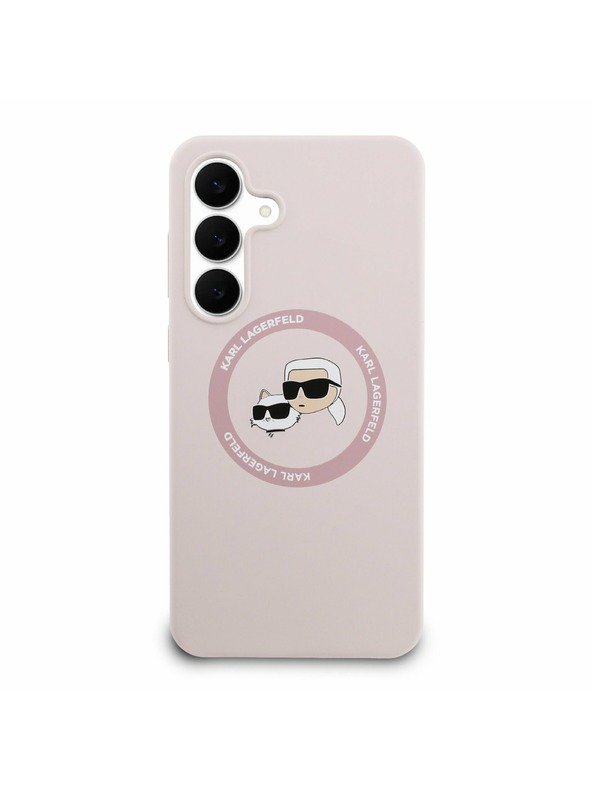 Karl Lagerfeld Karl Lagerfeld Liquid Silicone K&CH Heads MagSafe Zadný Kryt pre Samsung Galaxy S25 FE Pink