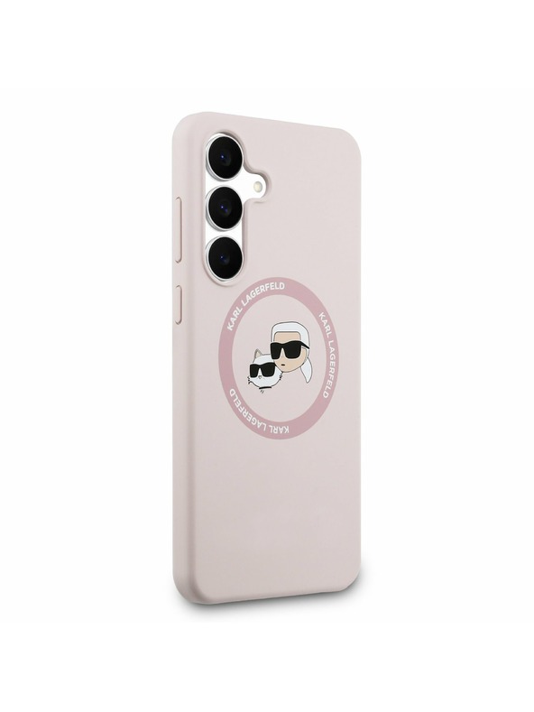Karl Lagerfeld Karl Lagerfeld Liquid Silicone K&CH Heads MagSafe Zadný Kryt pre Samsung Galaxy S25 FE Pink