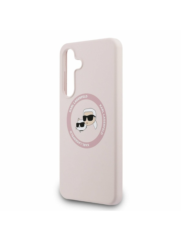 Karl Lagerfeld Karl Lagerfeld Liquid Silicone K&CH Heads MagSafe Zadný Kryt pre Samsung Galaxy S25 FE Pink
