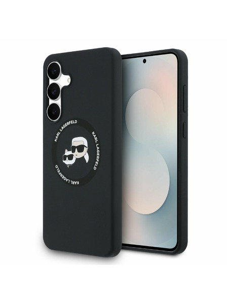 Karl Lagerfeld Karl Lagerfeld Liquid Silicone K&CH Heads MagSafe Zadný Kryt pre Samsung Galaxy S25 FE Black