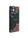 Guess Guess PU Leather 4G Flowers Print Metal Classic Logo MagSafe Zadný Kryt pre Samsung Galaxy S25 Ultra Black