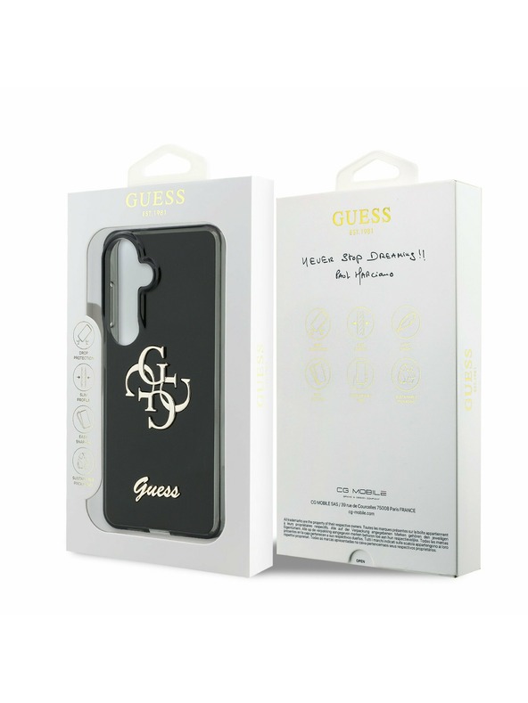Guess Guess IML 4G Script Metal Logo Zadný Kryt pre Samsung Galaxy 26 Black