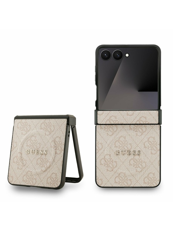 Guess Guess PU Leather 4G Colored Ring Magnetic Zadný Kryt pre Samsung Galaxy Z Flip 7 Pink