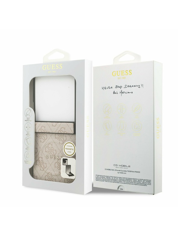 Guess Guess PU Leather 4G Colored Ring Magnetic Zadný Kryt pre Samsung Galaxy Z Flip 7 Pink