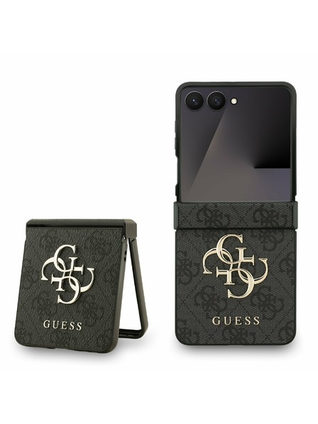 Guess Guess PU 4G Metal Logo Zadný Kryt pre Samsung Galaxy Z Flip 7 Grey