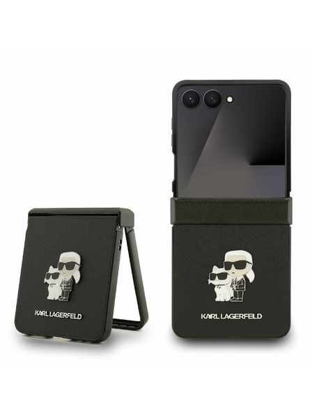 Karl Lagerfeld Karl Lagerfeld PU Saffiano Karl and Choupette Zadný Kryt pre Samsung Galaxy Z Flip 7 Black