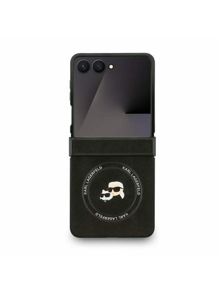 Karl Lagerfeld Karl Lagerfeld PU Karl and Choupette Heads Magnetic Zadný Kryt pre Samsung Galaxy Z Flip 7 Black