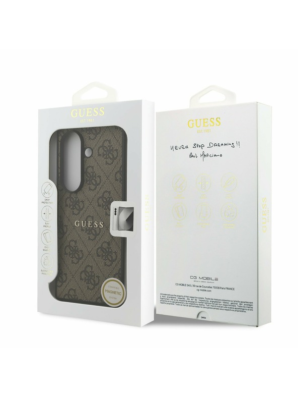 Guess Guess PU Leather 4G Colored Ring Magnetic Zadný Kryt pre Samsung Galaxy Z Fold 7 Brown