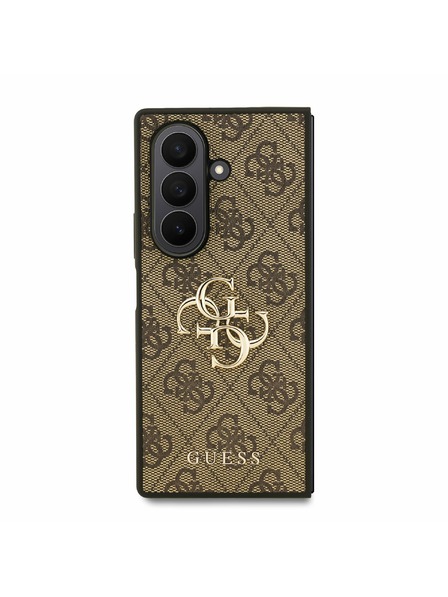 Guess Guess PU 4G Metal Logo Zadný Kryt pre Samsung Galaxy Z Fold 7 Brown