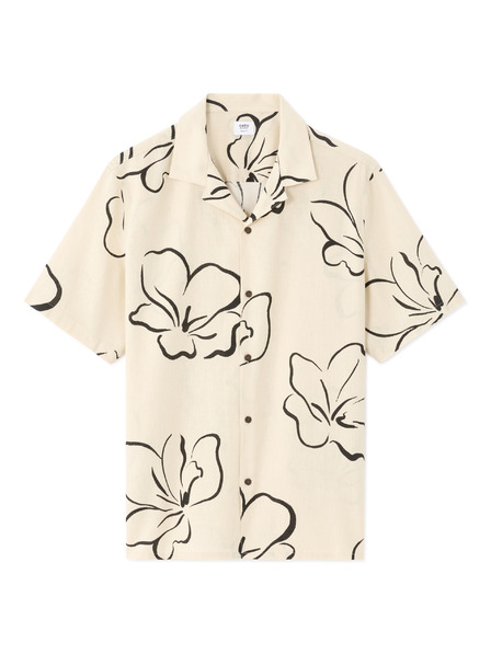 Celio Ľanová košeľa Naflori s krátkym rukávom