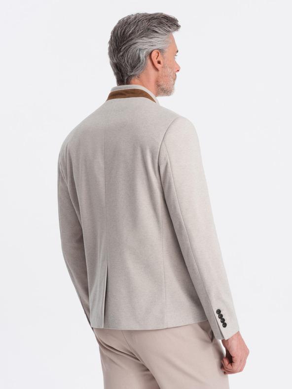 Ombre Clothing Ombre Clothing pánska hnedá bunda so stojačikom