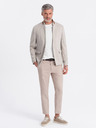 Ombre Clothing Ombre Clothing pánska hnedá bunda so stojačikom