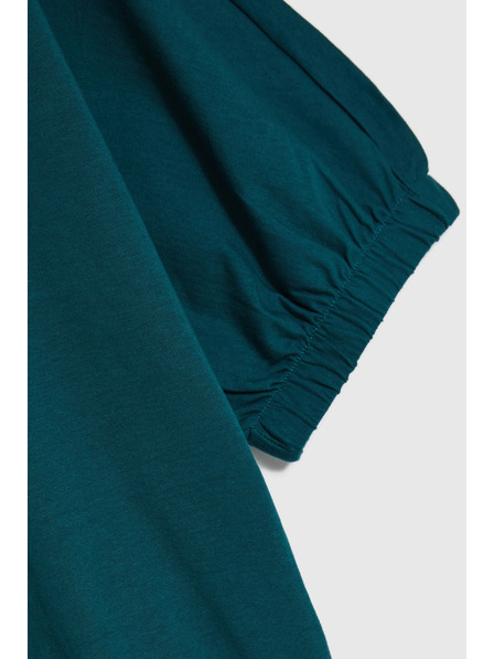 Moodo Blúzka s nabranými rukávmi zelená Moodo