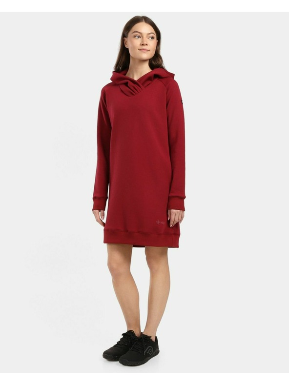Kilpi Dámska dlhá mikina s kapucňou Kilpi HEYDEN-W Tmavo červená