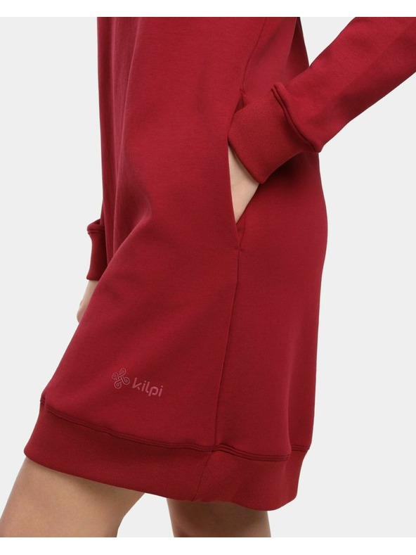 Kilpi Dámska dlhá mikina s kapucňou Kilpi HEYDEN-W Tmavo červená
