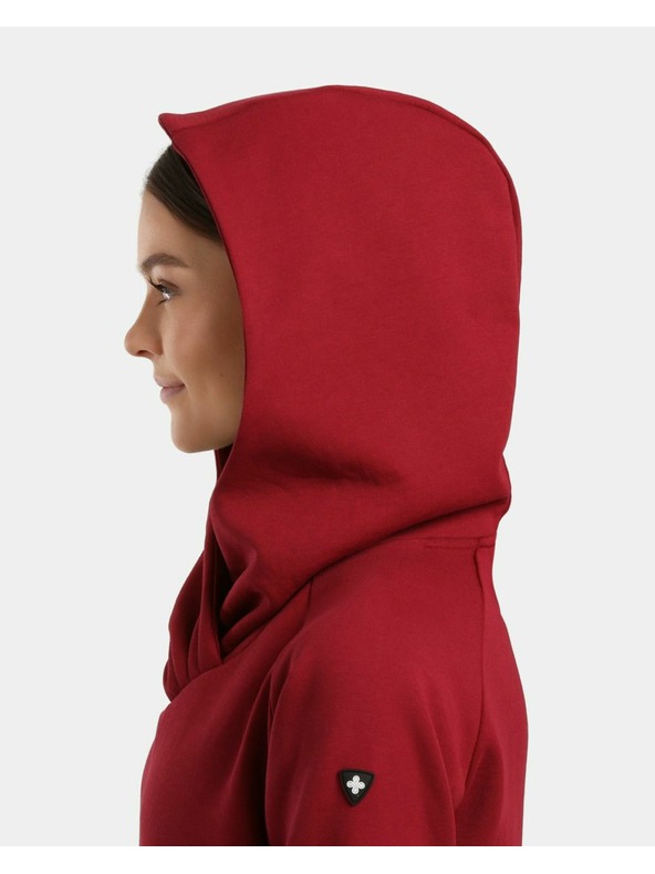 Kilpi Dámska dlhá mikina s kapucňou Kilpi HEYDEN-W Tmavo červená