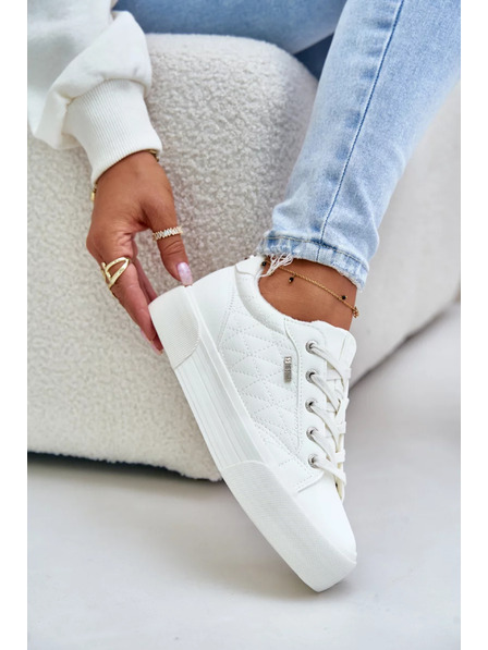 BIG STAR SHOES Dámske tenisky na platforme zateplené Big Star – biele