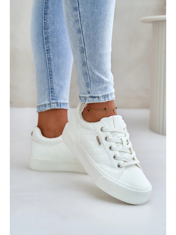 BIG STAR SHOES Dámske tenisky na platforme zateplené Big Star – biele