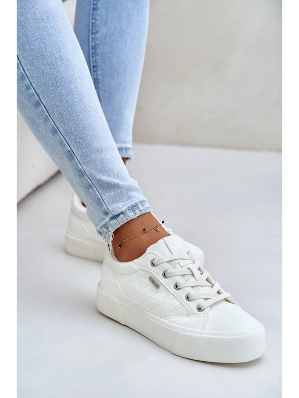 BIG STAR SHOES Dámske tenisky na platforme zateplené Big Star – biele
