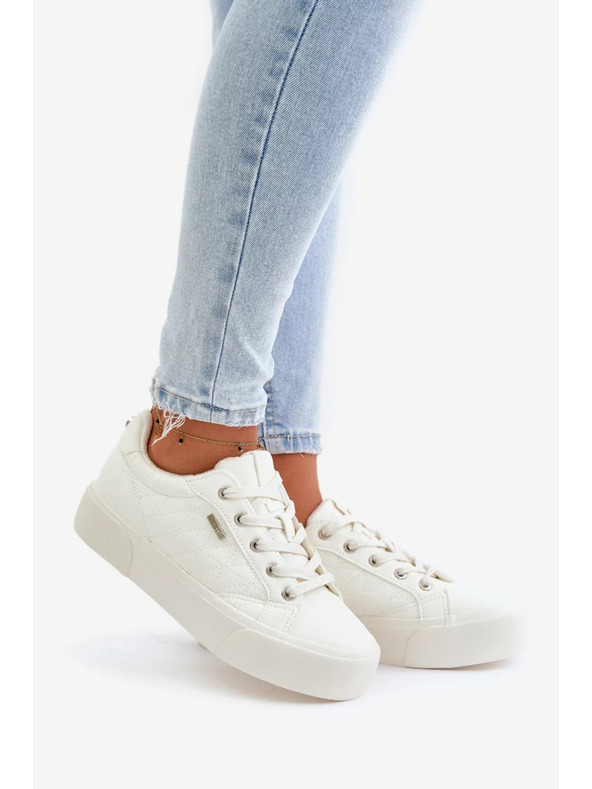 BIG STAR SHOES Dámske tenisky na platforme zateplené Big Star – biele