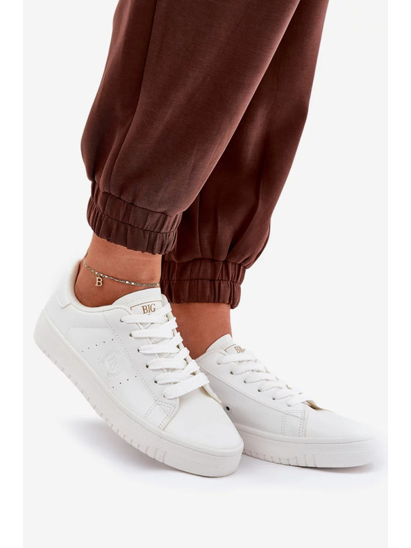 BIG STAR SHOES Dámske nízke tenisky z ECO kože Big Star – biele