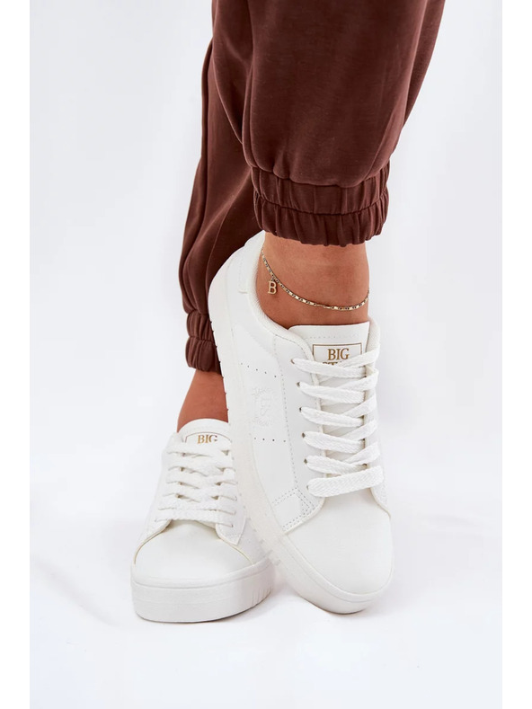 BIG STAR SHOES Dámske nízke tenisky z ECO kože Big Star – biele