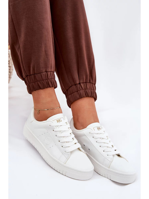 BIG STAR SHOES Dámske nízke tenisky z ECO kože Big Star – biele
