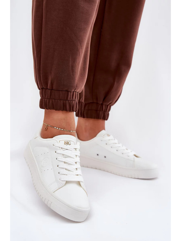 BIG STAR SHOES Dámske nízke tenisky z ECO kože Big Star – biele