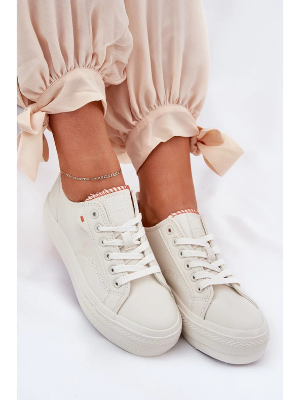 BIG STAR SHOES Dámske tenisky na platforme Big Star – svetlo béžové